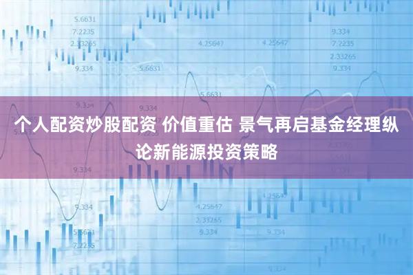 个人配资炒股配资 价值重估 景气再启基金经理纵论新能源投资策略